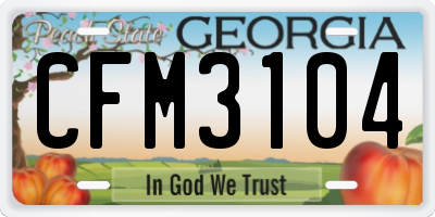 GA license plate CFM3104