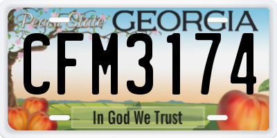 GA license plate CFM3174