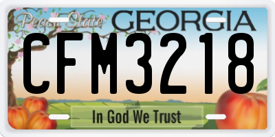 GA license plate CFM3218