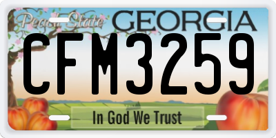 GA license plate CFM3259