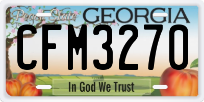 GA license plate CFM3270