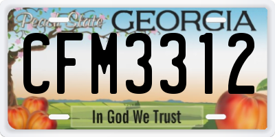 GA license plate CFM3312