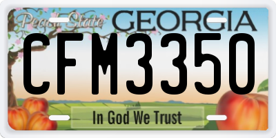 GA license plate CFM3350