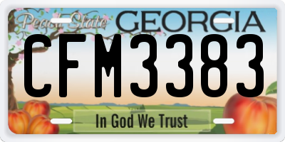 GA license plate CFM3383