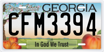 GA license plate CFM3394