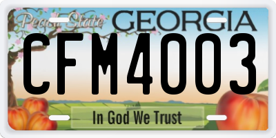 GA license plate CFM4003