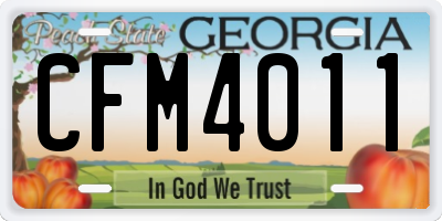 GA license plate CFM4011