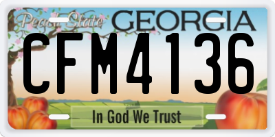 GA license plate CFM4136