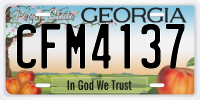 GA license plate CFM4137
