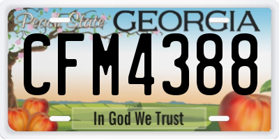GA license plate CFM4388