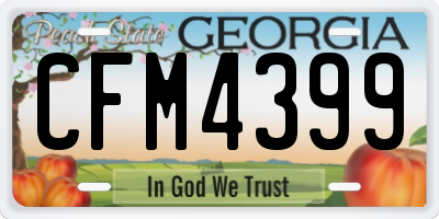 GA license plate CFM4399
