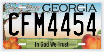 GA license plate CFM4454