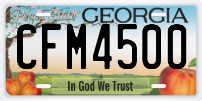 GA license plate CFM4500