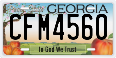 GA license plate CFM4560