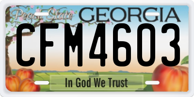 GA license plate CFM4603
