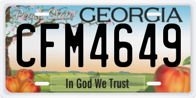 GA license plate CFM4649