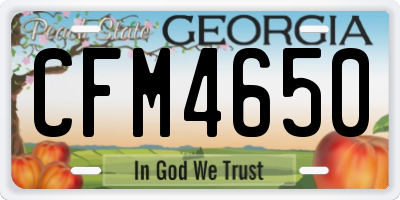 GA license plate CFM4650