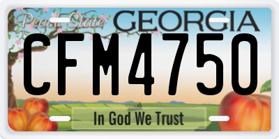 GA license plate CFM4750