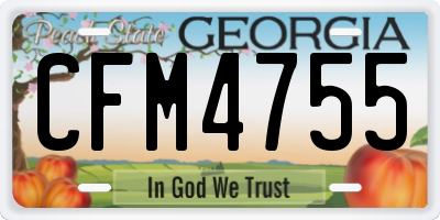 GA license plate CFM4755
