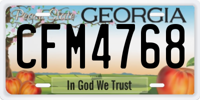 GA license plate CFM4768