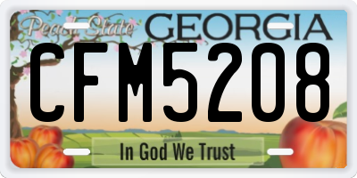 GA license plate CFM5208