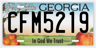 GA license plate CFM5219