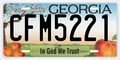GA license plate CFM5221