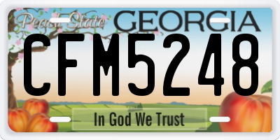GA license plate CFM5248