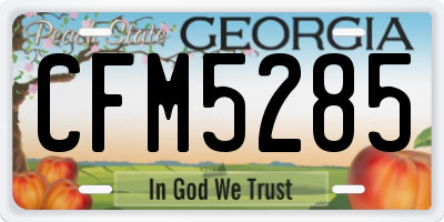 GA license plate CFM5285