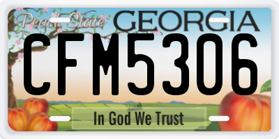 GA license plate CFM5306