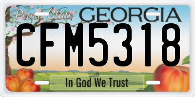 GA license plate CFM5318