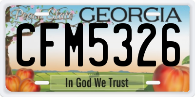 GA license plate CFM5326