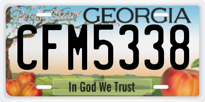 GA license plate CFM5338