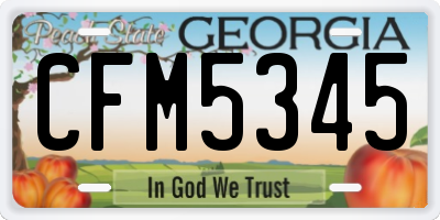 GA license plate CFM5345