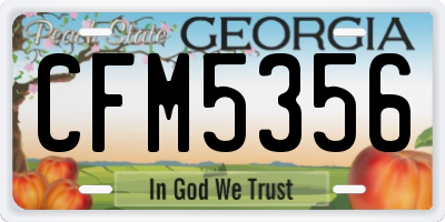 GA license plate CFM5356