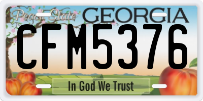 GA license plate CFM5376