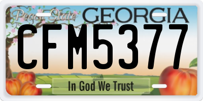 GA license plate CFM5377