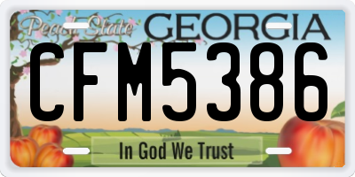 GA license plate CFM5386