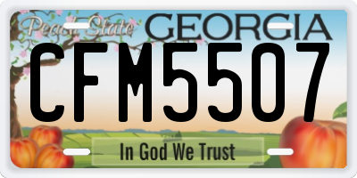 GA license plate CFM5507