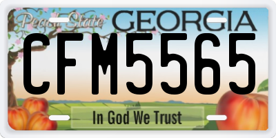 GA license plate CFM5565