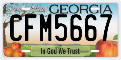 GA license plate CFM5667