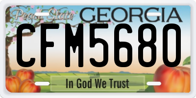 GA license plate CFM5680