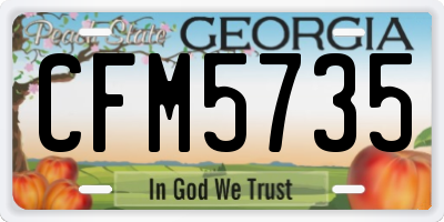 GA license plate CFM5735