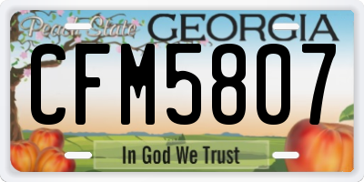 GA license plate CFM5807