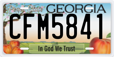 GA license plate CFM5841