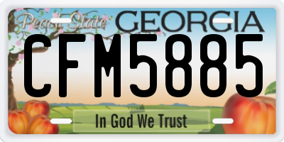 GA license plate CFM5885