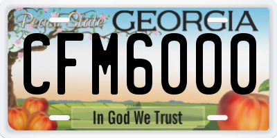 GA license plate CFM6000