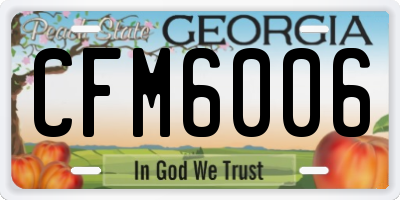 GA license plate CFM6006