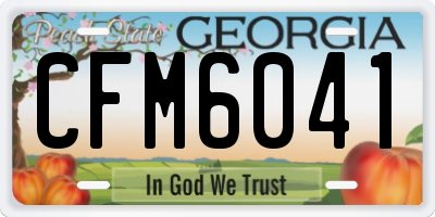 GA license plate CFM6041