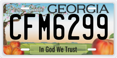 GA license plate CFM6299